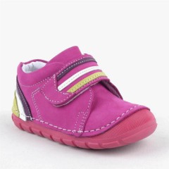 Shoes - Chaussures bébé fille en cuir véritable Fuschia First Step Velcro 100316959 - Turkey