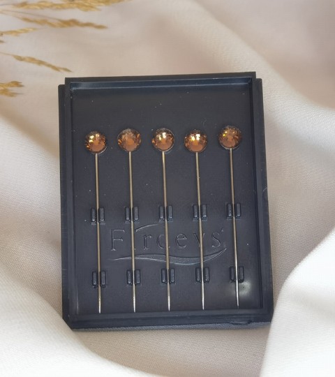 Hijab Accessories - Crystal hijab pins Set of 5 Rhinestone Luxury Scarf Needles 5pcs pins - Hony 100298892 - Turkey