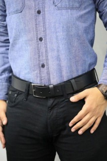 Belt - Guard Black Sport Leather Belt - 3,5 Cm 100345961 - Turkey