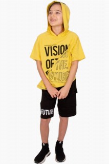 Shorts Set - Boy's Mystery Written Yellow Shorts Suit 100328320 - Turkey
