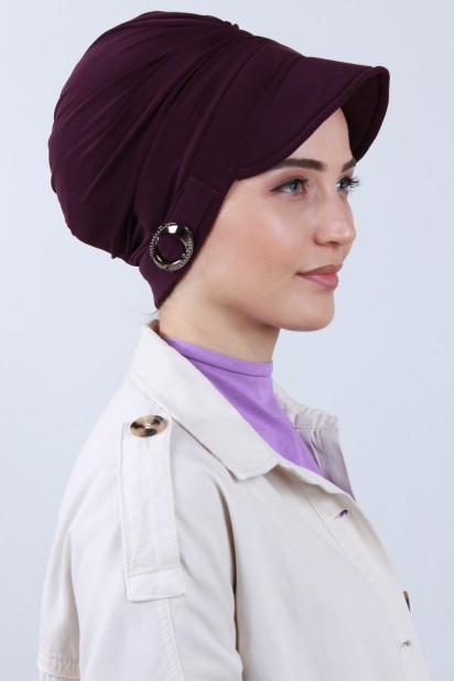 Hat-Cap Style - Buckled Hat Bonnet Plum 100285191 - Turkey