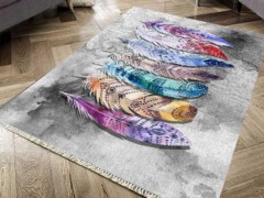 Carpet - Latex Non-Slip Base Digital Print Velvet Carpet Esta Brown 120x170 cm 100330423 - Turkey