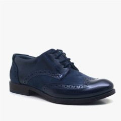 Classical - Titan Genuine Leather Men's Classic Dark Blue Children's Shoes 100278696 - Turkey