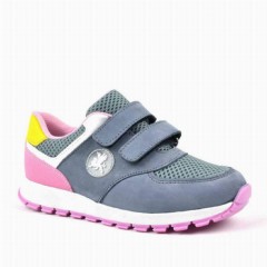 Sport-Sneaker - Chaussures de sport pour fille en cuir véritable gris Velcro 100278809 - Turkey