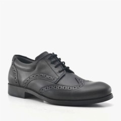 Classical - Titan Black Genuine Leather Kids Classic Shoes 100278639 - Turkey