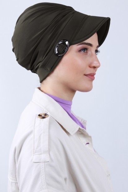 Hat-Cap Style - Buckled Hat Bonnet Khaki 100285184 - Turkey