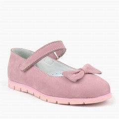 Loafers & Ballerinas & Flat - کفش تخت دخترانه پاپیونی چرم طبیعی 100278852 - Turkey