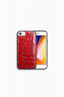 iPhone Case - Red Croco Model Leather Phone Case for iPhone 6 / 6s / 7 100345973 - Turkey