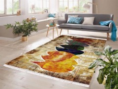 Carpet - Digital Printing Non-Slip Base Velvet Carpet Leaf Color 80x300 Cm 100330645 - Turkey