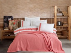 Bedding - Scarlet Double Duvet Covered Pique Set Powder 100332474 - Turkey