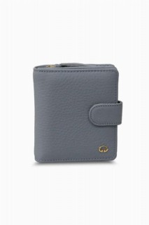 Hand Portfolio - Gray Multi-Compartment Stylish Leather Women's Wallet 100346218 - Turkey