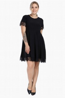 Short evening dress - Plus Size Lace Mini Dress 100275961 - Turkey