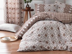 Bedding - Alize 100% Cotton Double Duvet Cover Set Brown 100258342 - Turkey