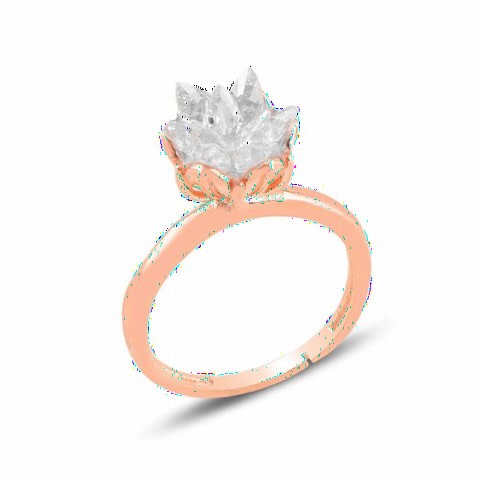 Rings - خاتم فضة نسائي من زهرة اللوتس - أبيض 100348039 - Turkey