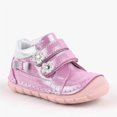 Shoes - Chaussures bébé fille en cuir véritable rose brillant First Step 100316949 - Turkey