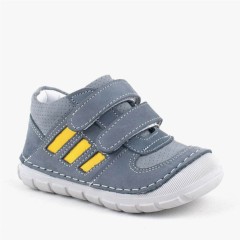 Babies - Genuine Leather Grey First Step Unisex Baby Shoes 100316955 - Turkey