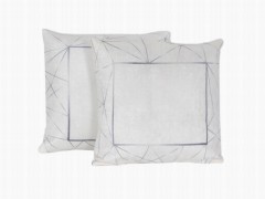 Cushion Cover - Frame 2 Velvet Throw Pillow Cover White Gray 100329927 - Turkey