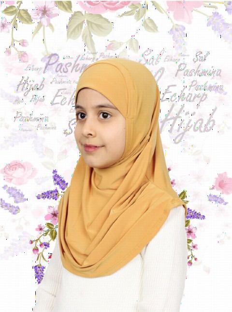 Girls Hijab - Yellow - Code: 78-03 100294060 - Turkey