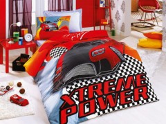 Boy Bed Covers - Power 100% Cotton Single Duvet Cover Set 100257745 - Turkey