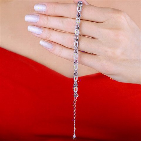 Bracelet - Zultanite Women's Silver Bracelet with Micro Zircon Stone 100349636 - Turkey