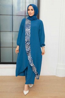 Cloth set - İndigo Blue Hijab Suit Dress 100341272 - Turkey