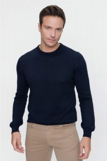 Zero Collar Knitwear - Men's Marine Dynamic Fit Basic Crew Neck Knitwear Sweater 100345136 - Turkey