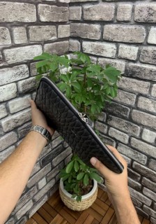 Guard Embroidery Patterned Anthracite Clutch Bag 100346155