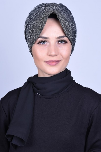 Evening Model - Silvery Hat Bonnet Anthracite 100285588 - Turkey