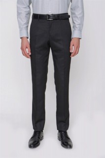 pants - Men's Black Santos Classic Jacquard Slim Fit Slim Fit Fabric Trousers 100350837 - Turkey