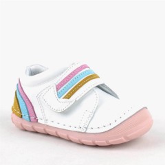 Shoes - Chaussures bébé fille en cuir véritable blanc First Step Velcro 100316960 - Turkey