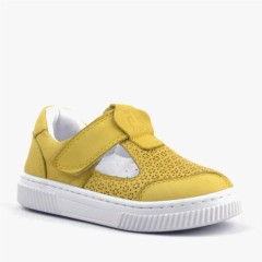 Baby Girl Shoes - Bheem Genuine Leather Yellow Baby Sneaker Sandals 100352457 - Turkey