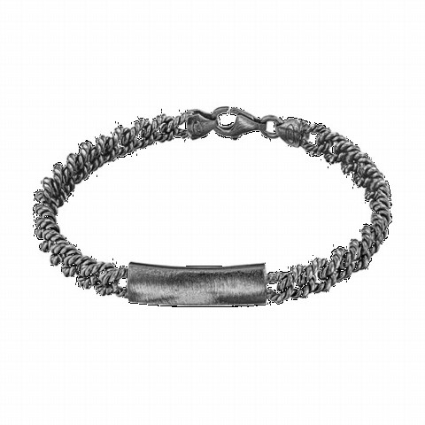 Bracelet - Name Writable Twirl Silver Chain Bracelet 100349890 - Turkey