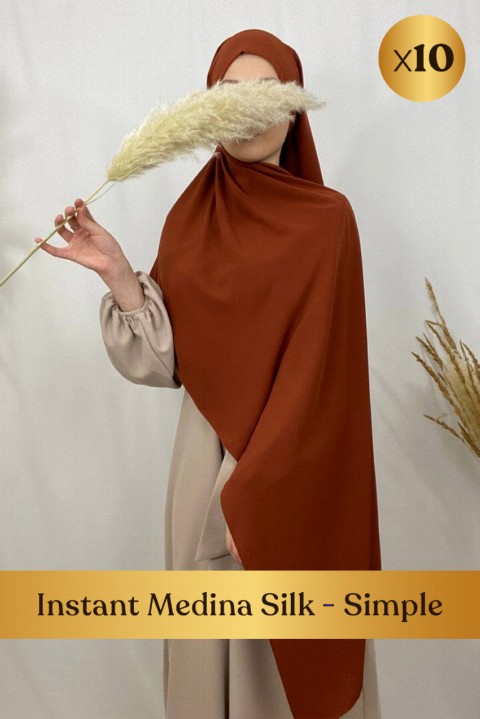 Woman Bonnet & Hijab - Instant Medine silk - Simple  - 10 pcs in Box 100352685 - Turkey