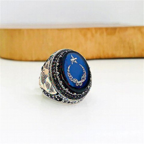 Ring with Name - Personalized Ottoman Tugra Motif Sterling Silver Ring 100347966 - Turkey