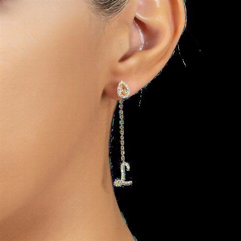 Earrings - Drop Cut November Birth Stone Silver Earring 100350169 - Turkey