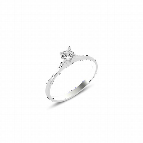 Simple Solitaire Women's Sterling Silver Ring 100347227