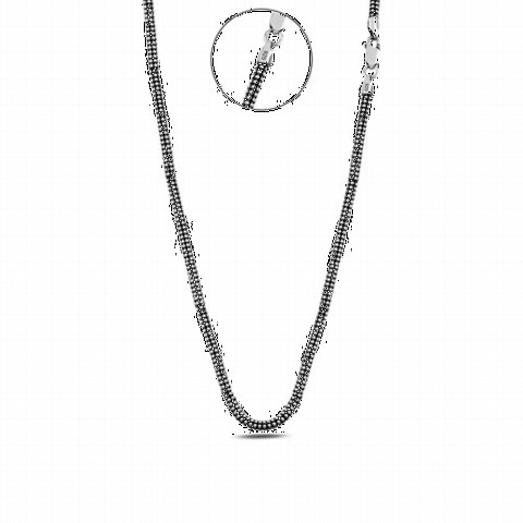 Necklace - Popcorn Model Silver Necklace Chain 100349122 - Turkey