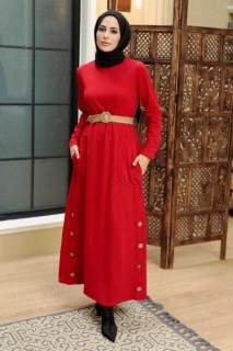 Daily Dress - فستان حجاب أحمر 100344922 - Turkey