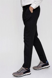 Mens Black Glasgow Dynamic Fit Casual Side Pocket Cotton Linen Trousers 100350630