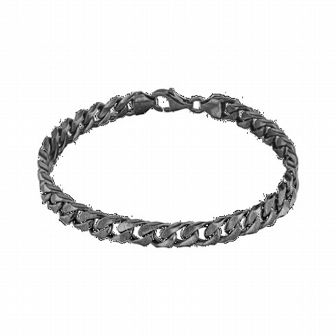 Motif Embroidered Knitted Model Silver Chain Bracelet 100349895