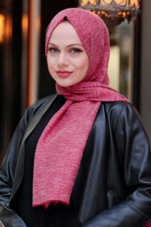 Shawl - شال حجاب أحمر كلاريت 100339470 - Turkey
