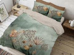 Cotton Satin Double Duvet Cover - Elegantes Bettbezug-Set aus besticktem Baumwollsatin Zeugma Milchbraun 100331672 - Turkey