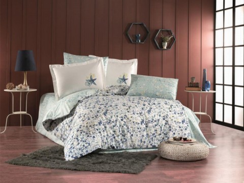 Bedding - طقم غطاء لحاف ريثيم مزدوج كحلي 100332069 - Turkey