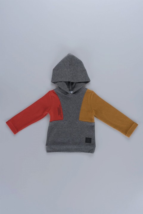 Sweatshirt - Boy's Hoodie with Lettering Sweatshirt 100326203 - Turkey