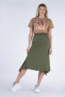 Woman Clothing - تنورة صنوبر مطاطية بخصر نسائي 100326231 - Turkey