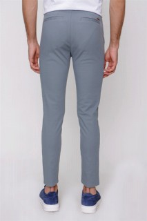 Men's Gray Cotton Side Pocket Slim Fit Slim Fit Trousers 100350870