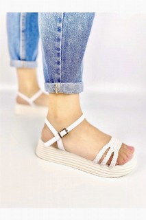 Woman Shoes & Bags - Cybill White Sandals 100344396 - Turkey