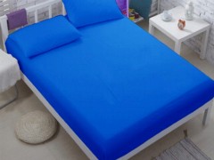 Home Product - Combed Cotton Single Elastic Bed Sheet Royal Blue 100331487 - Turkey