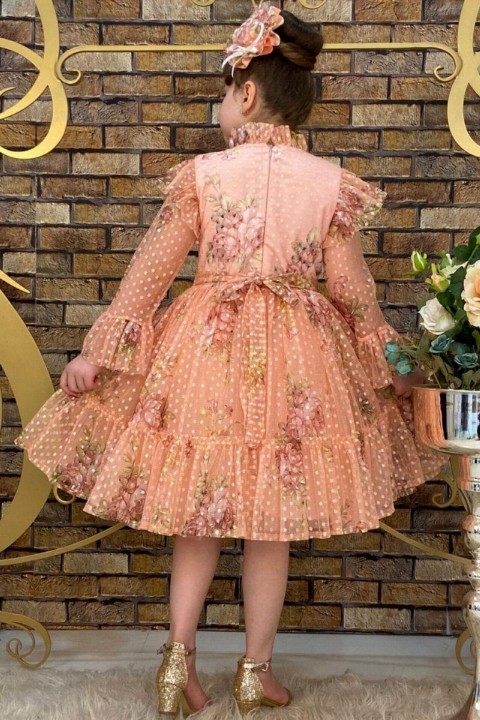 Girl Flower Princess Salmon Dress 100326839