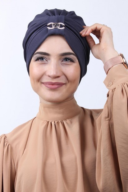 Woman Bonnet & Turban - Bonnet à Boucle Double Face Fumé - Turkey